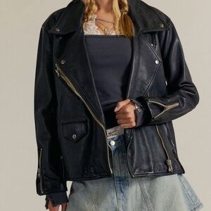 Free People Jealousy Black Leather Jacket! Beautiful Condition!